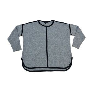 J. Crew Heather Gray Sweater with Black Trim